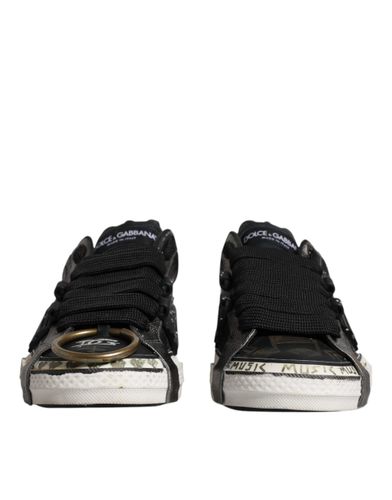 Black White Portofino Low Top Sneakers Men's Shoes (Pre-Owned) - Dolce & Gabbana - Modalova