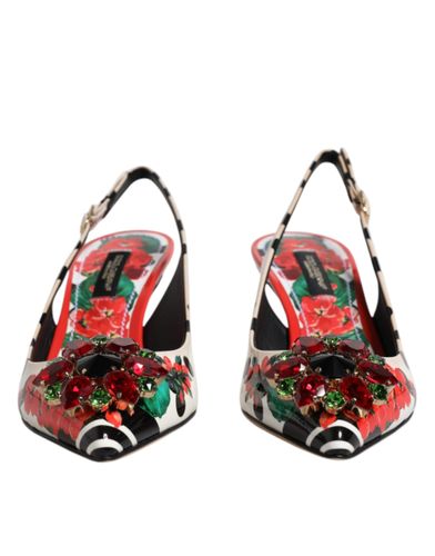 Leather Crystal Heels Slingback Women's Shoes (Pre-Owned) - Dolce & Gabbana - Modalova