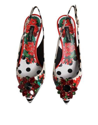 Leather Crystal Heels Slingback Women's Shoes (Pre-Owned) - Dolce & Gabbana - Modalova