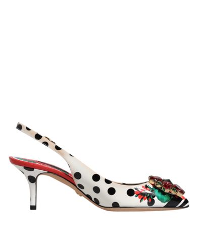 Leather Crystal Heels Slingback Women's Shoes (Pre-Owned) - Dolce & Gabbana - Modalova