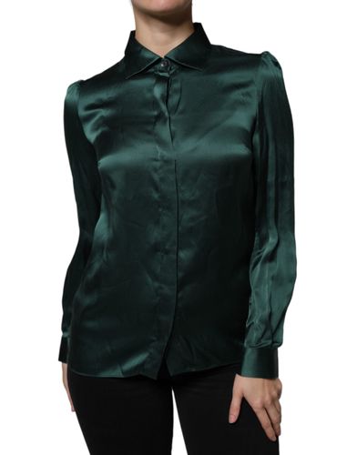 Silk Button Down Long Sleeves Blouse Women's Top - Dolce & Gabbana - Modalova
