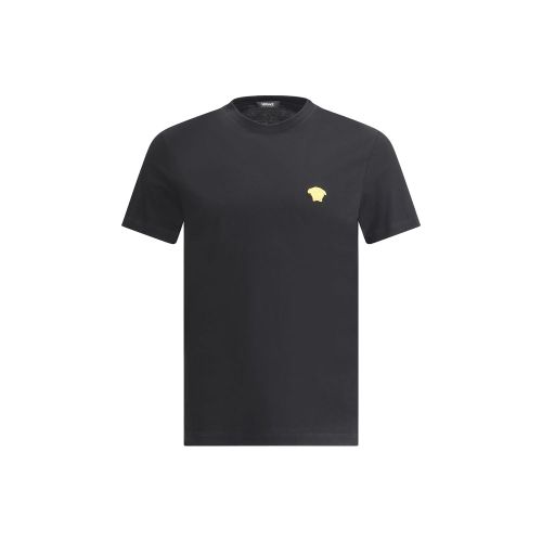Versace Black Cotton Men's T-Shirt - Versace - Modalova