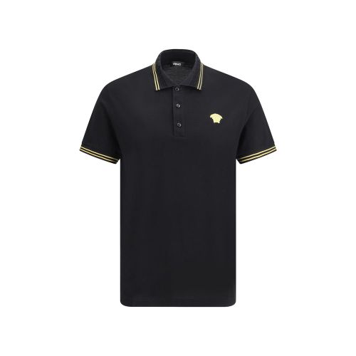 Cotton Polo Men's Shirt - Versace - Modalova