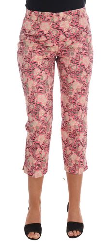 Pink Floral Brocade Capri Women's Pants - Dolce & Gabbana - Modalova