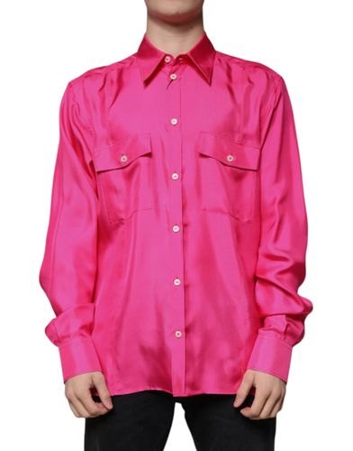 Silk Collared Button Down Men Men's Shirt - Dolce & Gabbana - Modalova