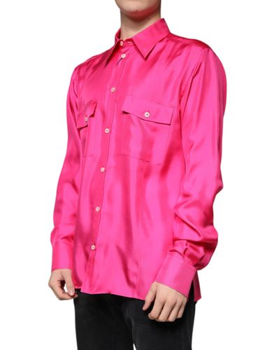 Silk Collared Button Down Men Men's Shirt - Dolce & Gabbana - Modalova