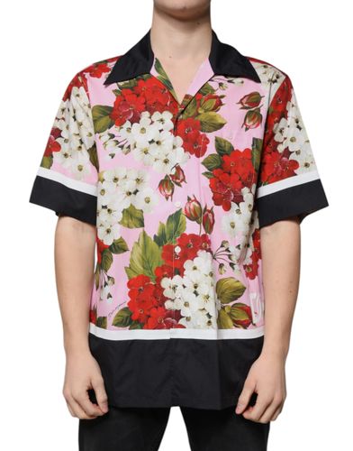 Floral Button Down Casual Men's Shirt - Dolce & Gabbana - Modalova