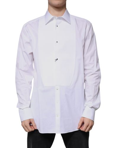 Bib Cotton Poplin GOLD Formal Men's Shirt - Dolce & Gabbana - Modalova