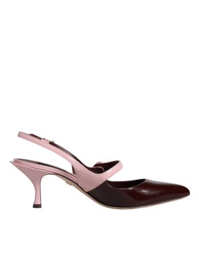 Maroon Leather Kitten Heels Slingbacks Women's Shoes (Pre-Owned) - Dolce & Gabbana - Modalova