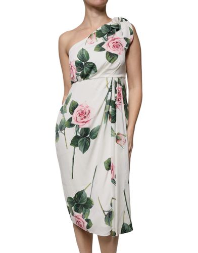 Floral Silk One Shoulder Midi Women's Dress - Dolce & Gabbana - Modalova