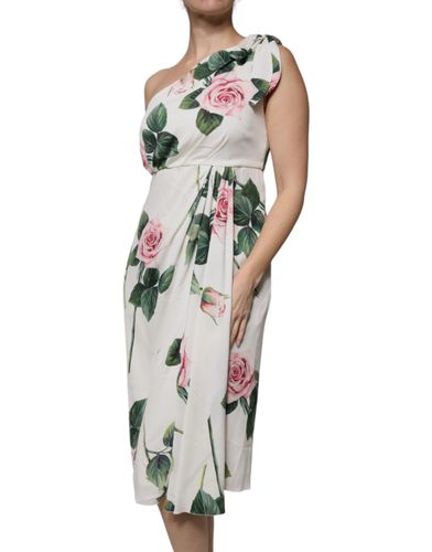 Floral Silk One Shoulder Midi Women's Dress - Dolce & Gabbana - Modalova