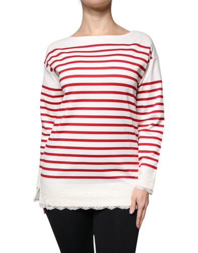 White Red Stripes Cotton Long Sleeves Women's Top (Pre-Owned) - Dolce & Gabbana - Modalova