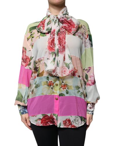 Floral Patchwork Ascot Collar Women's Top (Pre-Owned) - Dolce & Gabbana - Modalova