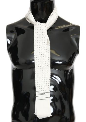 Polka Dotted Silk Skinny Men's Scarf - Dolce & Gabbana - Modalova