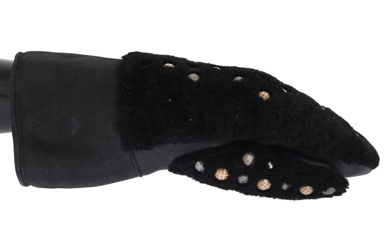 Leather Shearling Studded Men's Gloves - Dolce & Gabbana - Modalova