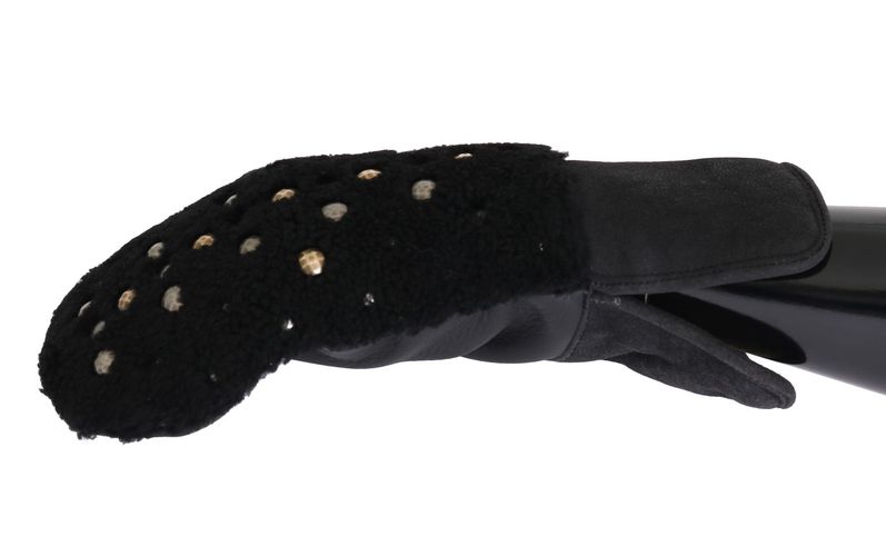 Leather Shearling Studded Men's Gloves - Dolce & Gabbana - Modalova