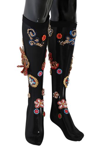 Stretch Carretto Crystal Women's Socks - Dolce & Gabbana - Modalova