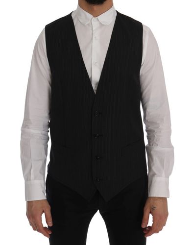 Wool Stretch Men's Vest - Dolce & Gabbana - Modalova
