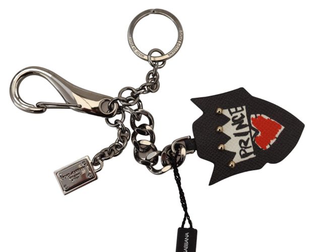 Black Prince Studs Logo Silver Brass Men's Keychain - Dolce & Gabbana - Modalova