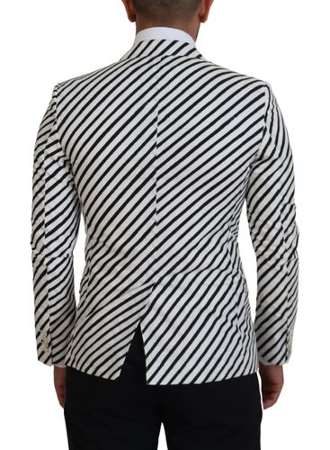 Black Striped Slim Fit Jacket Men's Blazer - Dolce & Gabbana - Modalova