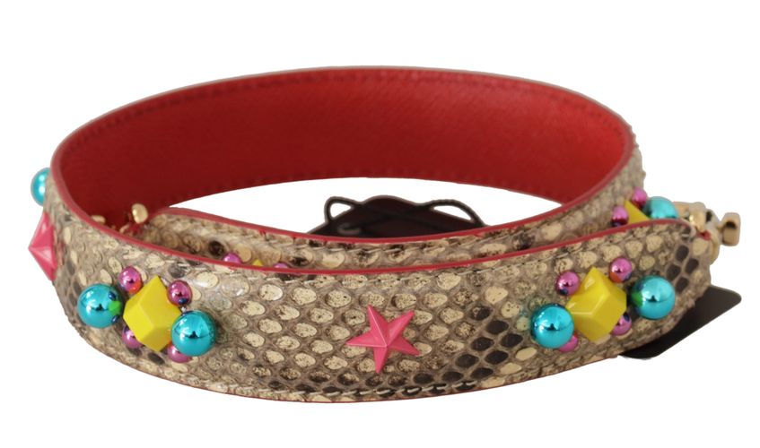 Python Leather Crystals Shoulder Women's Strap - Dolce & Gabbana - Modalova