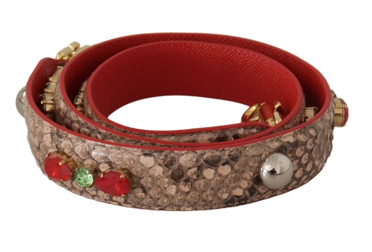 Python Leather Crystals Shoulder Women's Strap - Dolce & Gabbana - Modalova