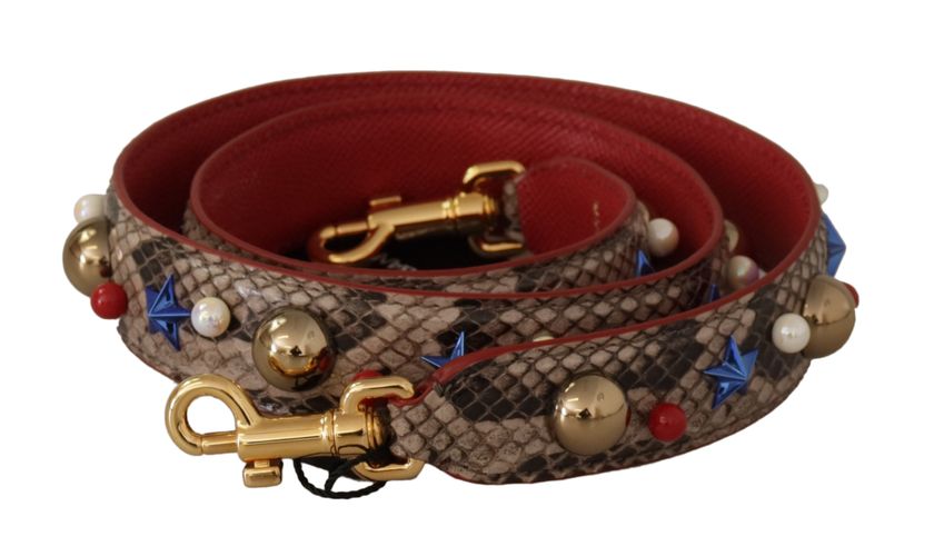 Python Leather Studded Shoulder Women's Strap - Dolce & Gabbana - Modalova