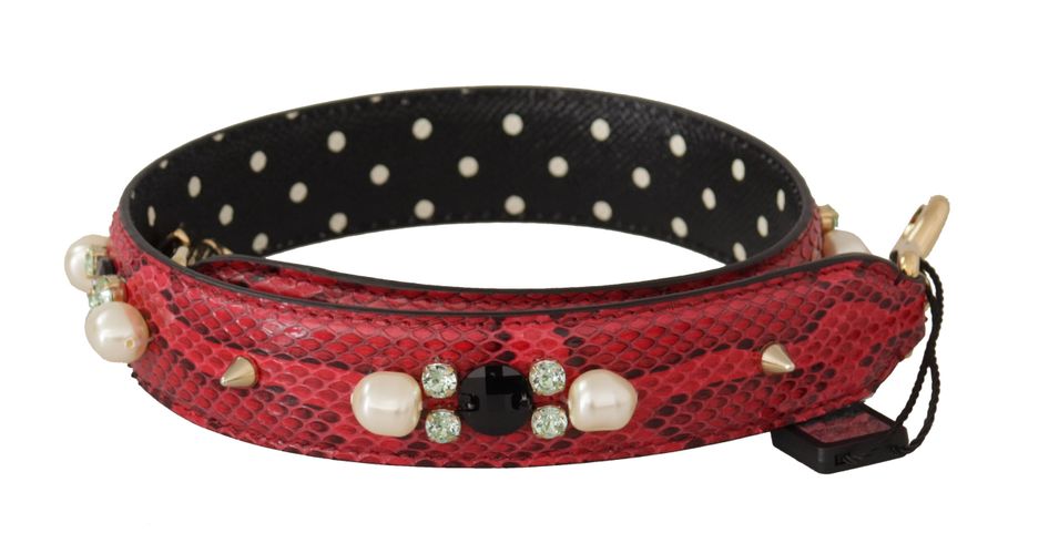 Python Leather Crystals Reversible Shoulder Women's Strap - Dolce & Gabbana - Modalova