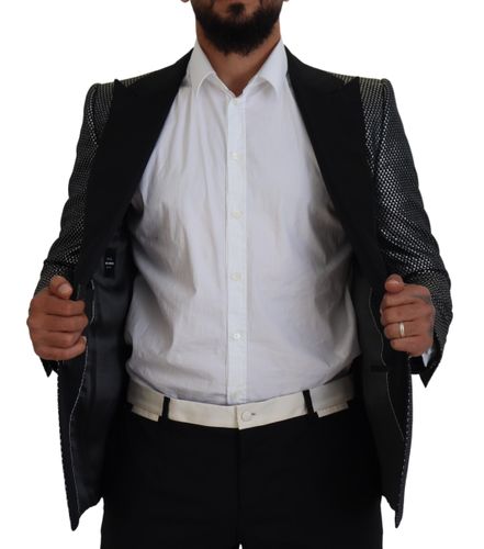 Silver Jacquard Slim Fit Jacket Men's Blazer - Dolce & Gabbana - Modalova