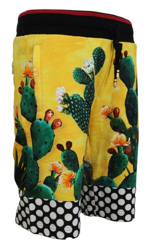 Cactus Print Cotton Sweat Men's Shorts - Dolce & Gabbana - Modalova