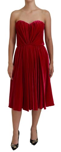 Viscose Stretch Strapless A-line Women's Dress - Dolce & Gabbana - Modalova