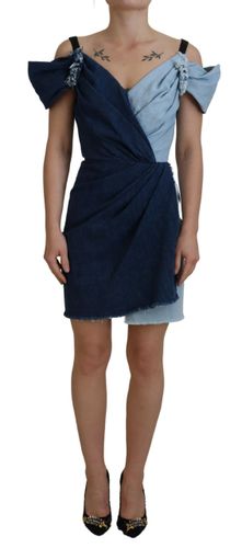 Two Tone Patchwork Denim Mini Women's Dress - Dolce & Gabbana - Modalova