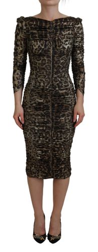 Leopard Bodycon Sheath Midi Women's Dress - Dolce & Gabbana - Modalova