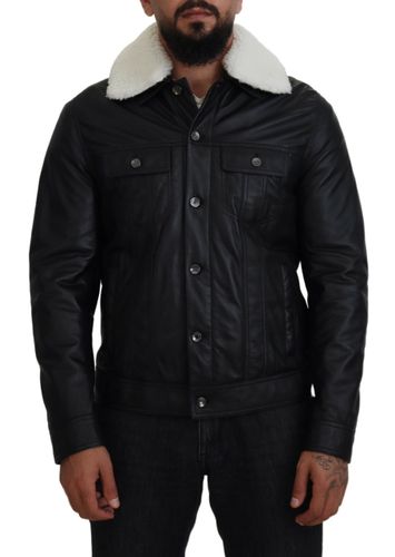 Lamb Leather Collared Men Coat Men's Jacket - Dolce & Gabbana - Modalova