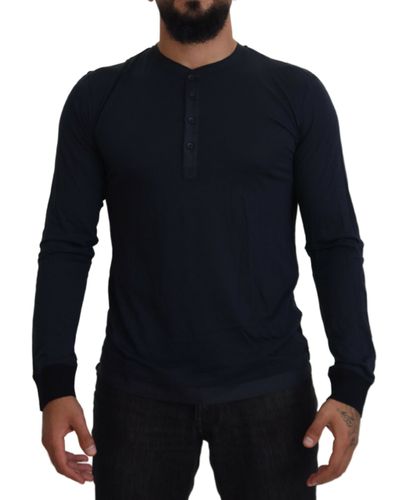 Cotton Button Crewneck Pullover Men's Sweater - Dolce & Gabbana - Modalova