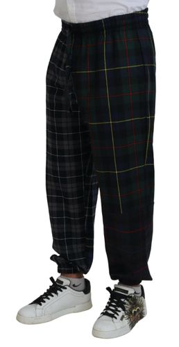 Checkered Wool Men Jogger Men's Pants - Dolce & Gabbana - Modalova