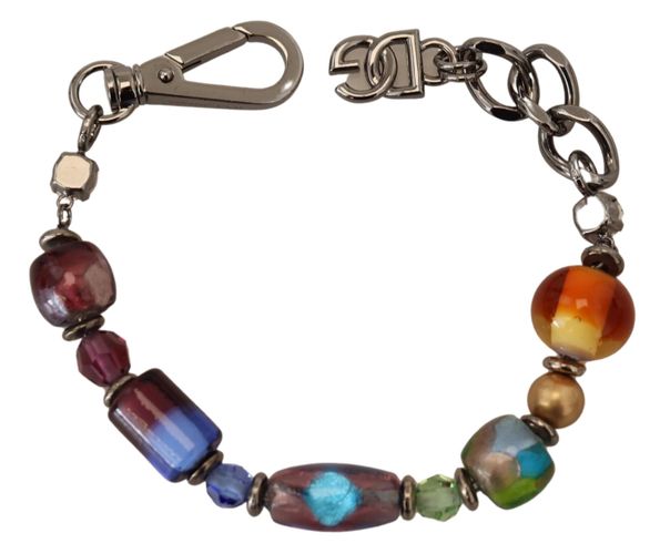 Multicolor Chain Brass Beaded Lobster Clasp Women's Bracelet - Dolce & Gabbana - Modalova