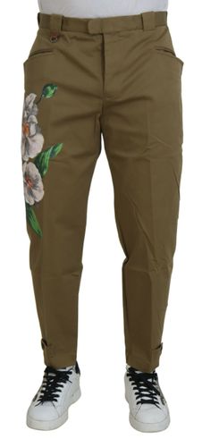 Cotton Stretch Floral Chinos Men's Pants - Dolce & Gabbana - Modalova