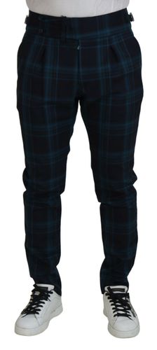 Purple Plaid Wool Trousers Men's Pants - Dolce & Gabbana - Modalova