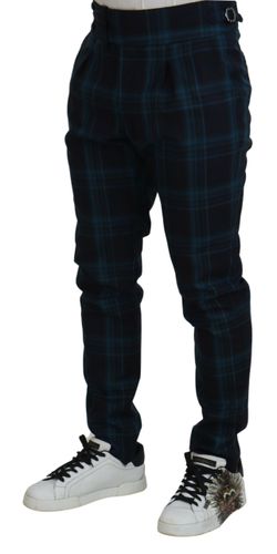 Purple Plaid Wool Trousers Men's Pants - Dolce & Gabbana - Modalova