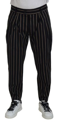 Beige Striped Cotton Stretch Men's Pants - Dolce & Gabbana - Modalova