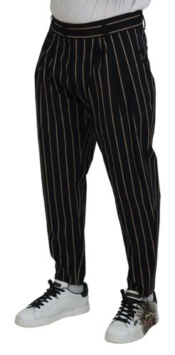 Beige Striped Cotton Stretch Men's Pants - Dolce & Gabbana - Modalova