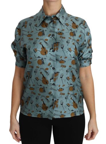 Musical Instruments Silk Short sleeve Women's Shirt - Dolce & Gabbana - Modalova