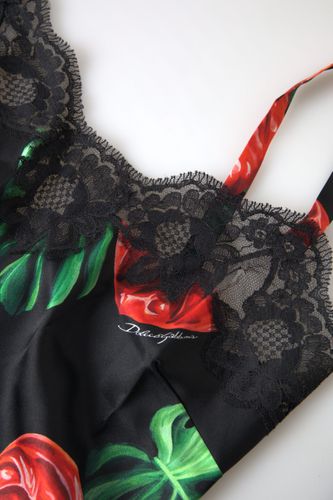 Anthurium Print Silk Camisole Top Women's Underwear - Dolce & Gabbana - Modalova