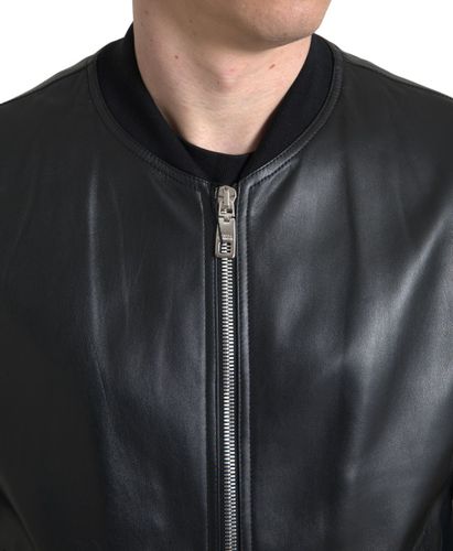 Leather Full Zip Bomber Men Men's Jacket - Dolce & Gabbana - Modalova