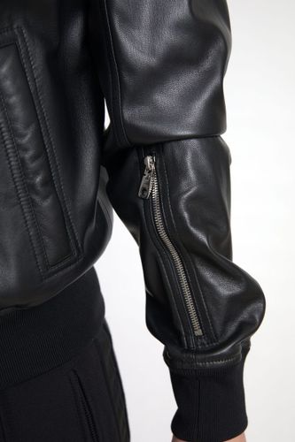 Leather Full Zip Bomber Men Men's Jacket - Dolce & Gabbana - Modalova