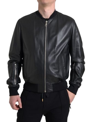 Leather Full Zip Bomber Men Men's Jacket - Dolce & Gabbana - Modalova