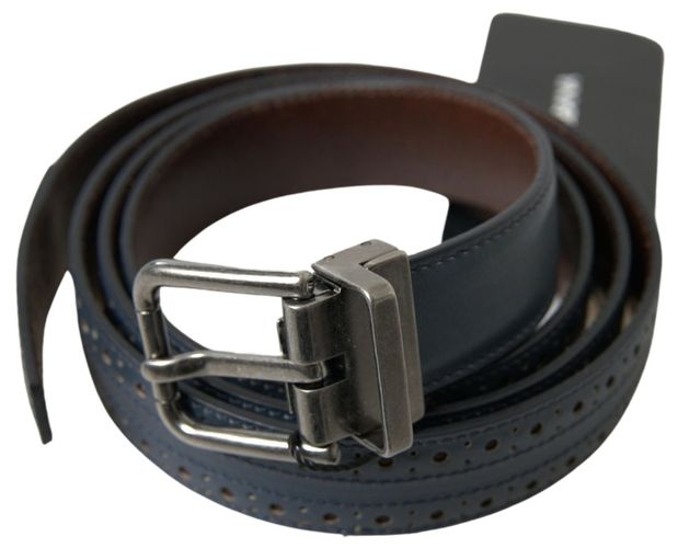 Leather Perforated Metal Buckle Men's Belt - Dolce & Gabbana - Modalova