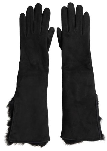 Leather Fur Elbow Length Men's Gloves - Dolce & Gabbana - Modalova