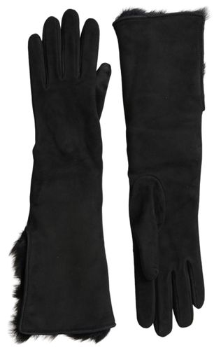 Leather Fur Elbow Length Men's Gloves - Dolce & Gabbana - Modalova